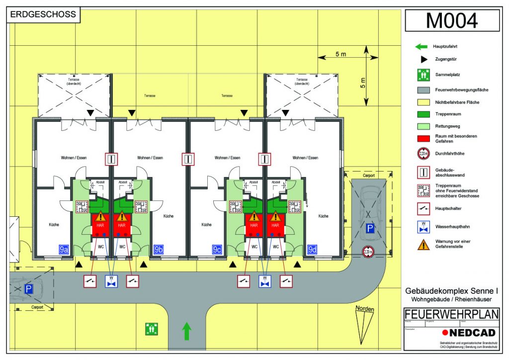 Feuerwehrplan Beispiel für Stadt Bielefeld nach DIN 14095