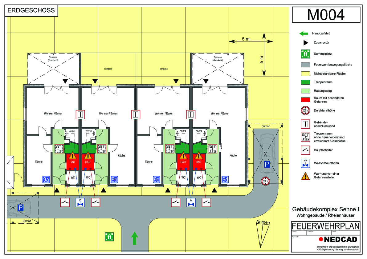 Feuerwehrplan Beispiel für Stadt Bielefeld nach DIN 14095